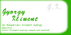 gyorgy kliment business card